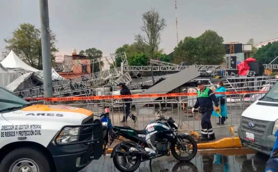 Cae estructura metálica en explanada de GAM; hay 7 lesionados