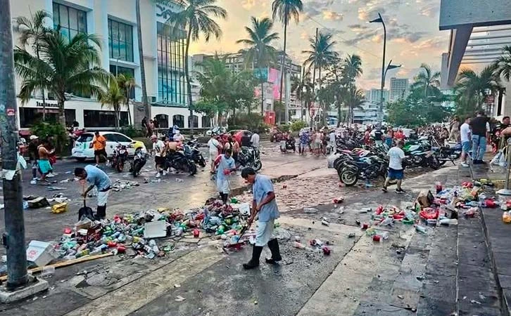Violencia, basura y desorden tras “Acamoto 2025” en Acapulco