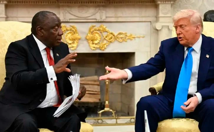 Trump acusa a Sudáfrica de “genocidio blanco” durante reunión con presidente Ramaphosa