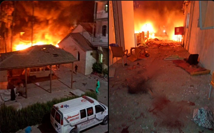 ¡Genocidio! Ataque aéreo israelí a hospital mata a 500 personas