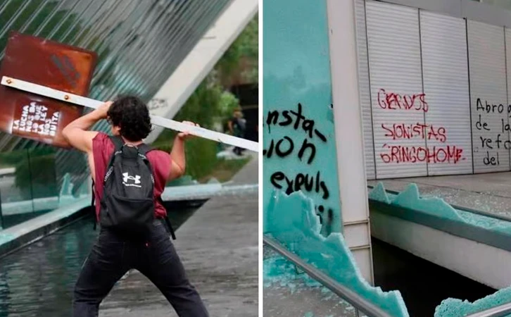 UNAM condena destrucción en el MUAC durante marcha antigentrificación