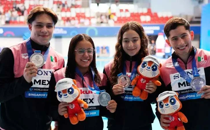 México logra ocho medallas en Mundial de Deportes Acuáticos en Singapur