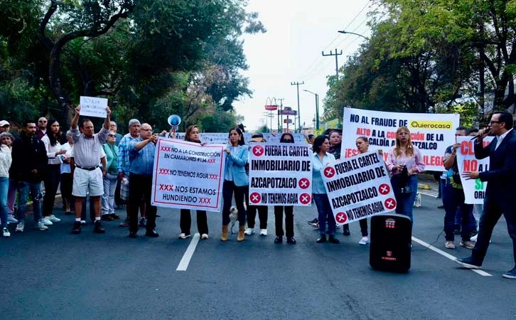 Protestan vecinos de Azcapotzalco por proyecto inmobiliario