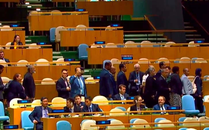 Delegados abandonan Asamblea de la ONU previo al discurso Netanyahu